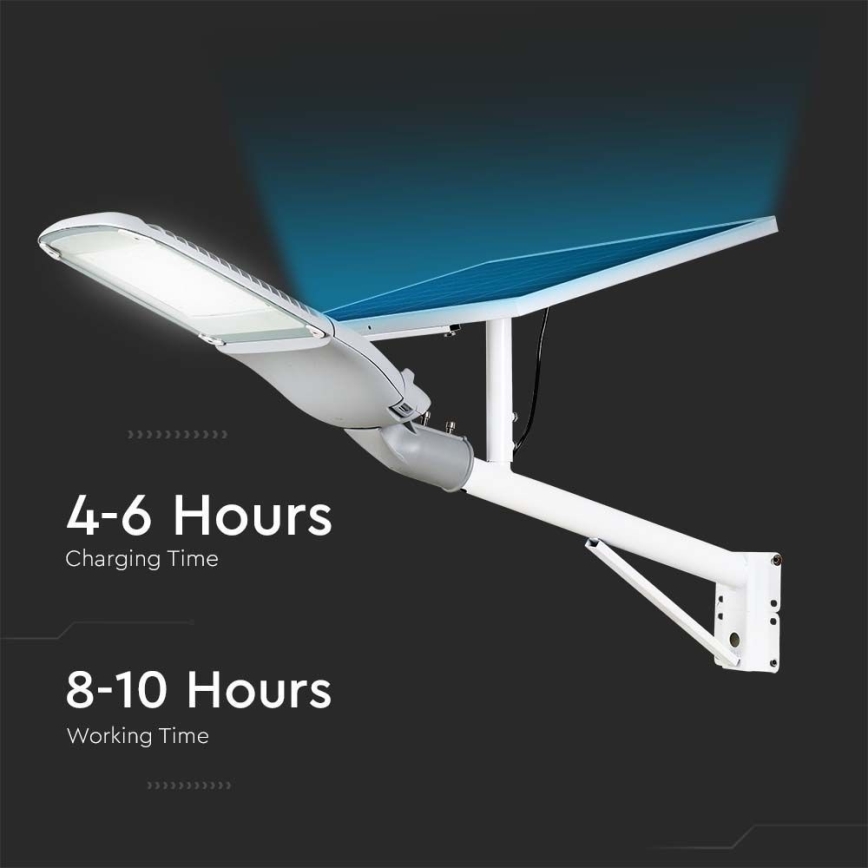 LED Prigušiva solarna ulična lampa SAMSUNG CHIP LED/50W/6,4V 4000K IP65 + Daljinski upravljač