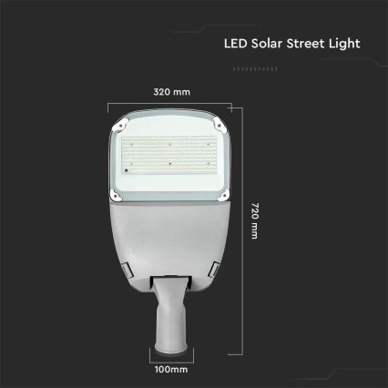 LED Prigušiva solarna ulična lampa SAMSUNG CHIP LED/50W/6,4V 4000K IP65 + Daljinski upravljač