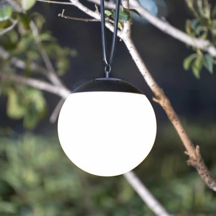 LED Solarna viseća lampa KIARA LED/1,2V IP44 crno