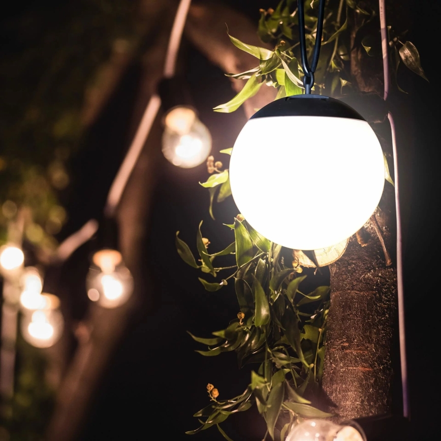 LED Solarna viseća lampa KIARA LED/1,2V IP44 crno