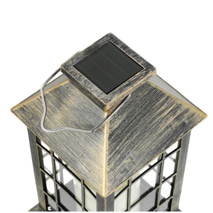 LED Solarna viseća lampa LED/0,02W/1,2V 1xAA 2700K IP44 200 mAh patina