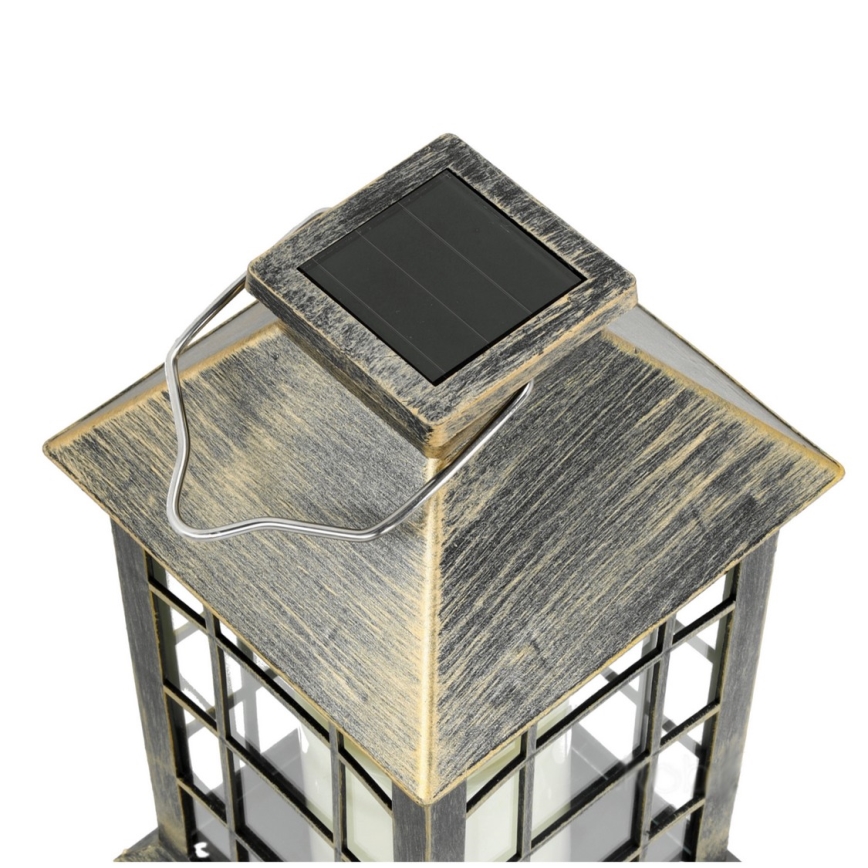 LED Solarna viseća lampa LED/0,02W/1,2V 1xAA 2700K IP44 200 mAh patina
