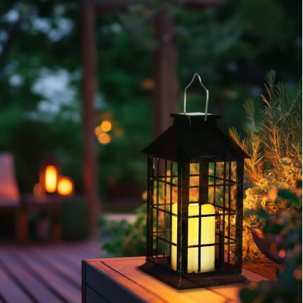 LED Solarna viseća lampa LED/0,02W/1,2V 2700K IP44 crno