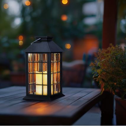 LED Solarna viseća lampa LED/0,02W/1,2V 2700K IP44 crno