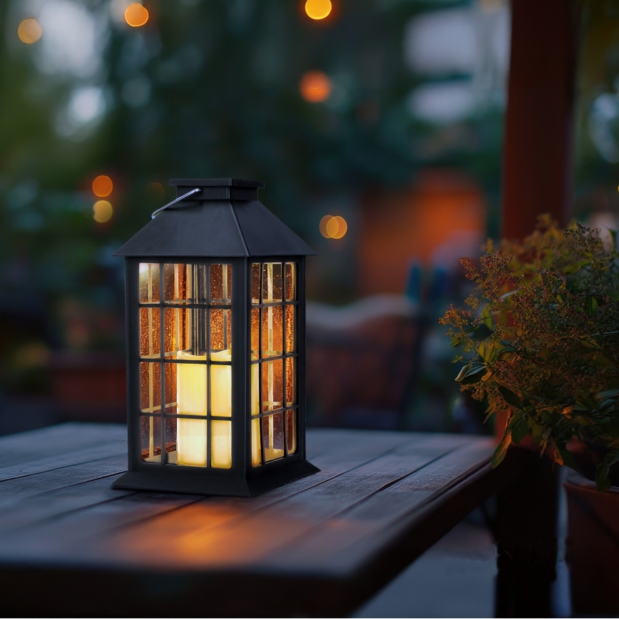 LED Solarna viseća lampa LED/0,02W/1,2V 2700K IP44 crno