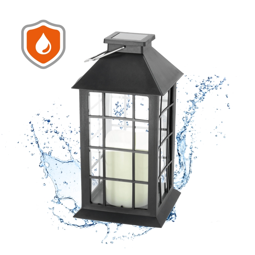LED Solarna viseća lampa LED/0,02W/1,2V 2700K IP44 crno