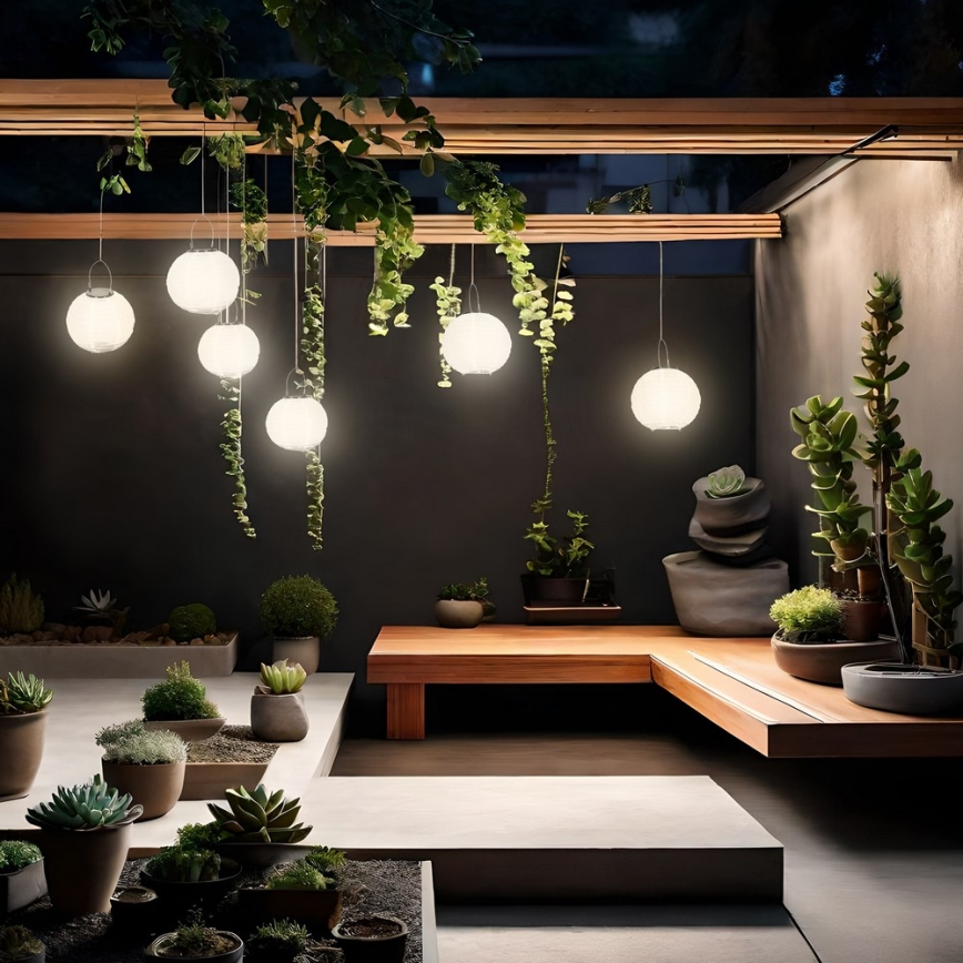 LED Solarna viseća lampa LED/0,02W/1,2V 3000K IP44 1xAAA 100 mAh