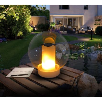 LED solarna vodootporna lampa LED/900mAh IP68 bela