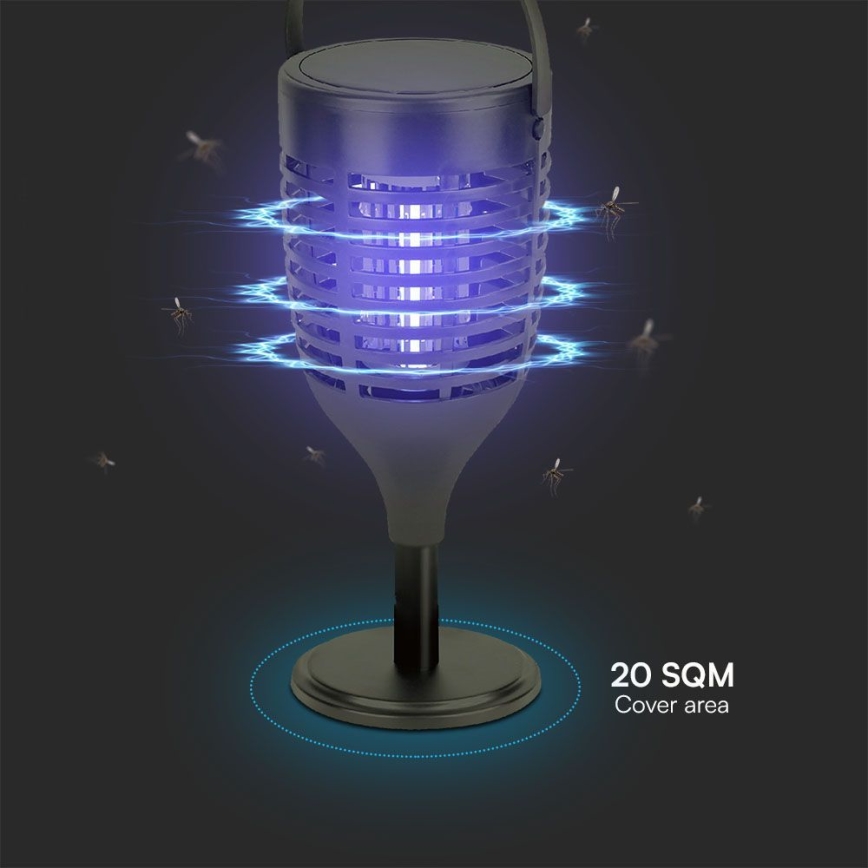 LED Solarna zamka za insekte 3u1 LED/1,3W/3,7V IP24