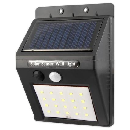LED Solarna zidna lampa sa senzorom i sa eksternim panelom LED/0,55W/3,7V 1200 mAh IP65