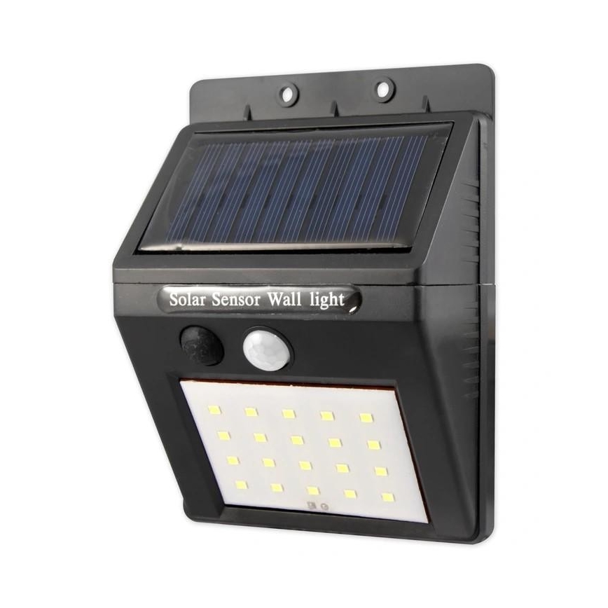LED Solarna zidna lampa sa senzorom i sa eksternim panelom LED/0,55W/3,7V 1200 mAh IP65