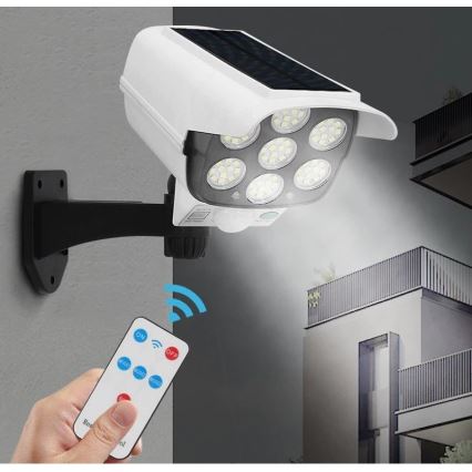 LED solarna maketa sigurnosne kamere sa senzorom KAMERA LED/1W/3,7V IP44 + daljinski upravljač