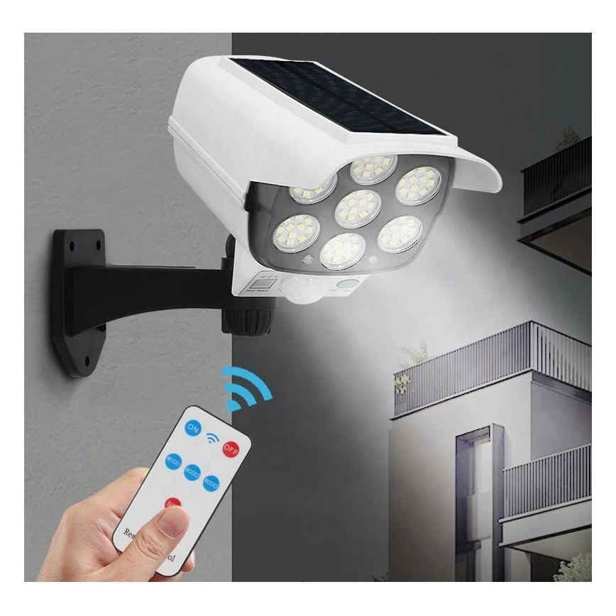 LED solarna maketa sigurnosne kamere sa senzorom KAMERA LED/1W/3,7V IP44 + daljinski upravljač
