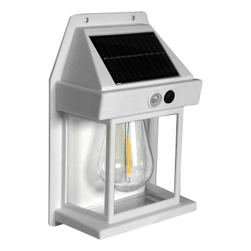 LED Solarna zidna lampa sa senzorom LANTER LED/1W/3,7V IP44 bela
