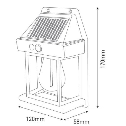 LED Solarna zidna lampa sa senzorom LANTER LED/1W/3,7V IP44 bela