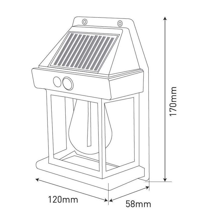 LED Solarna zidna lampa sa senzorom LANTER LED/1W/3,7V IP44 bela
