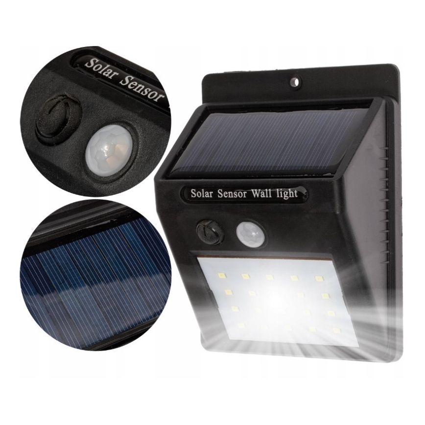 LED Solarna zidna lampa sa senzorom LED/0,55W/3,7V 1200 mAh IP65