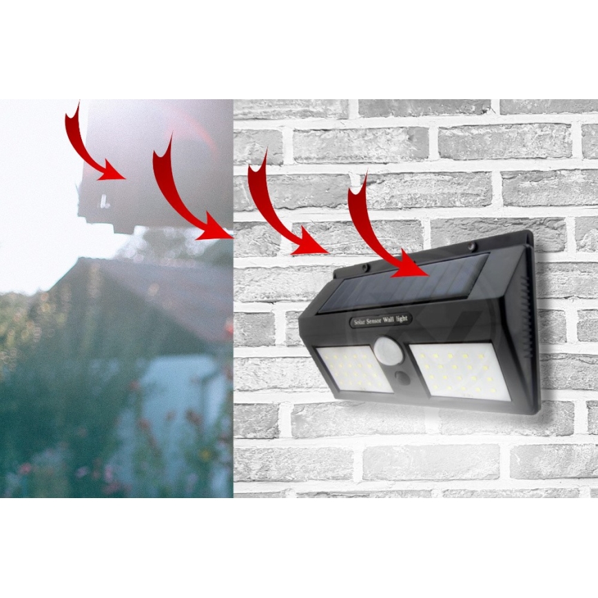 LED Solarna zidna lampa sa senzorom LED/1,2W/3,7V IP54