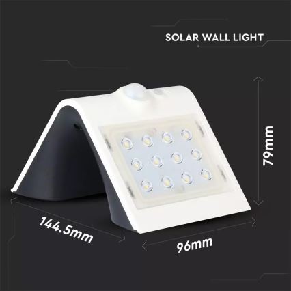 LED Solarna zidna lampa sa senzorom LED/1.5W/3,7V IP65 1200 mAh