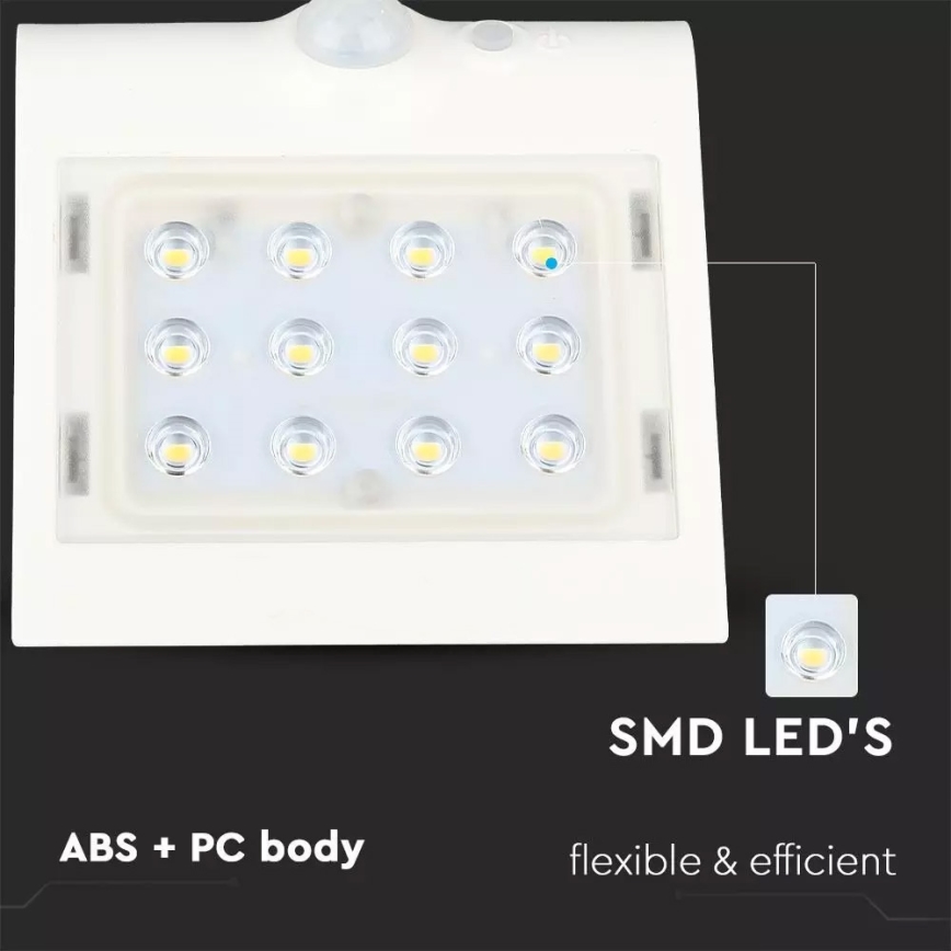 LED Solarna zidna lampa sa senzorom LED/1.5W/3,7V IP65 1200 mAh
