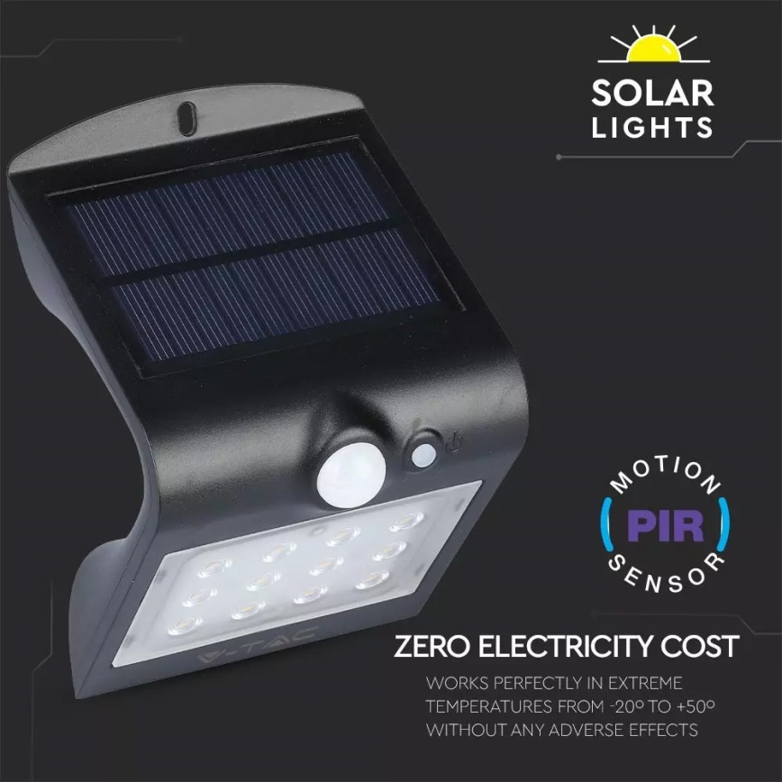LED Solarna zidna lampa sa senzorom LED/1.5W/3,7V IP65 1200 mAh