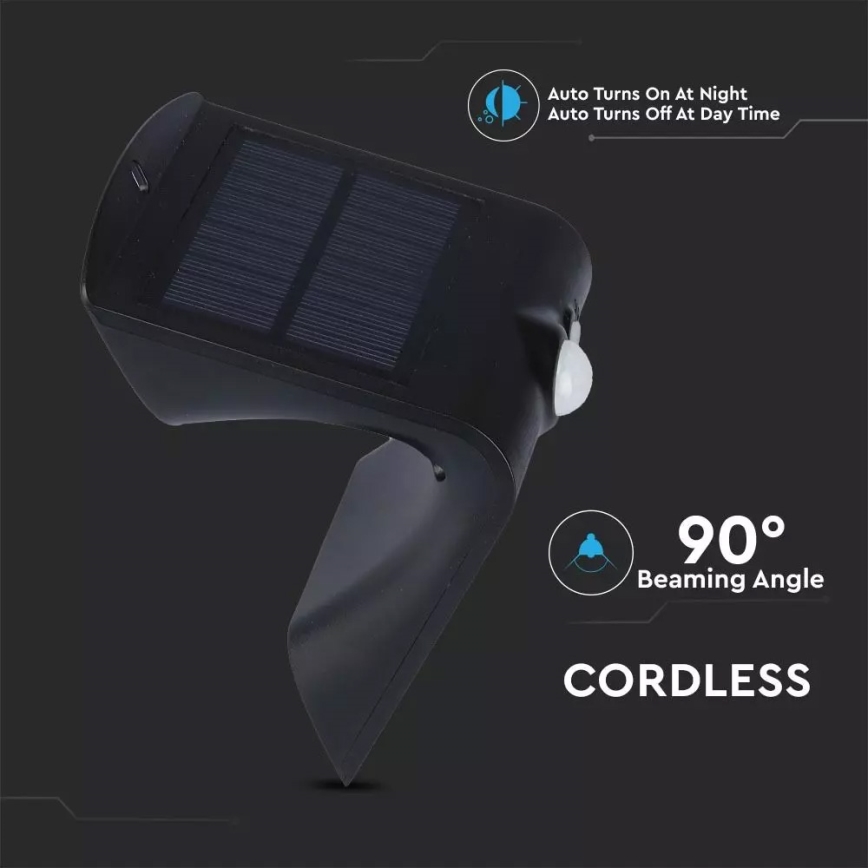 LED Solarna zidna lampa sa senzorom LED/1.5W/3,7V IP65 1200 mAh