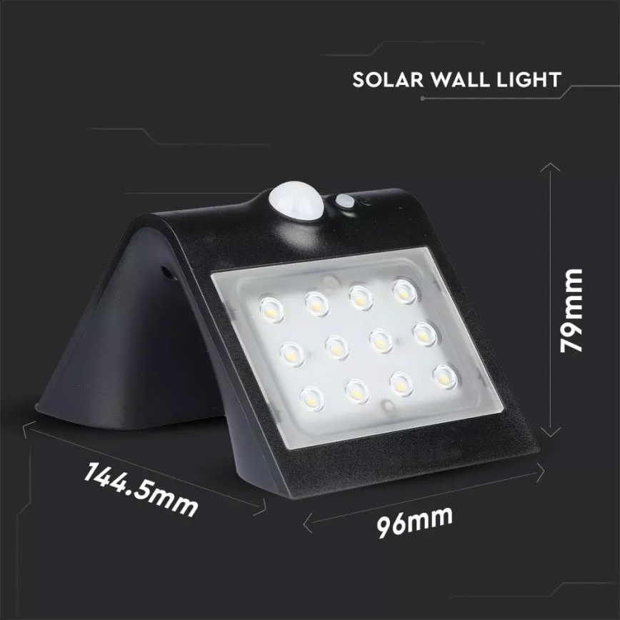 LED Solarna zidna lampa sa senzorom LED/1.5W/3,7V IP65 1200 mAh