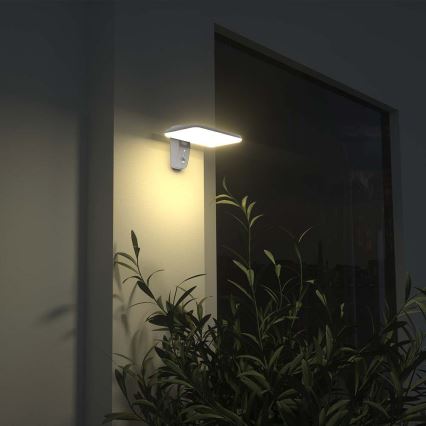 LED Solarna zidna lampa sa senzorom LED/15W/3,2V 4000K/6000K IP65 bela