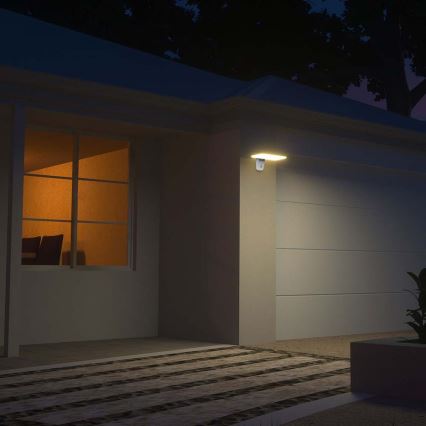 LED Solarna zidna lampa sa senzorom LED/15W/3,2V 4000K/6000K IP65 bela
