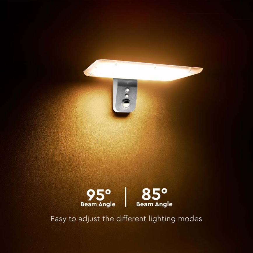 LED Solarna zidna lampa sa senzorom LED/15W/3,2V 4000K/6000K IP65 bela