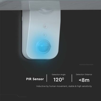 LED Solarna zidna lampa sa senzorom LED/15W/3,2V 4000K/6000K IP65 bela
