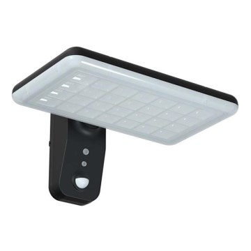 LED Solarna zidna lampa sa senzorom LED/15W/3,2V 4000K/6000K IP65 crno