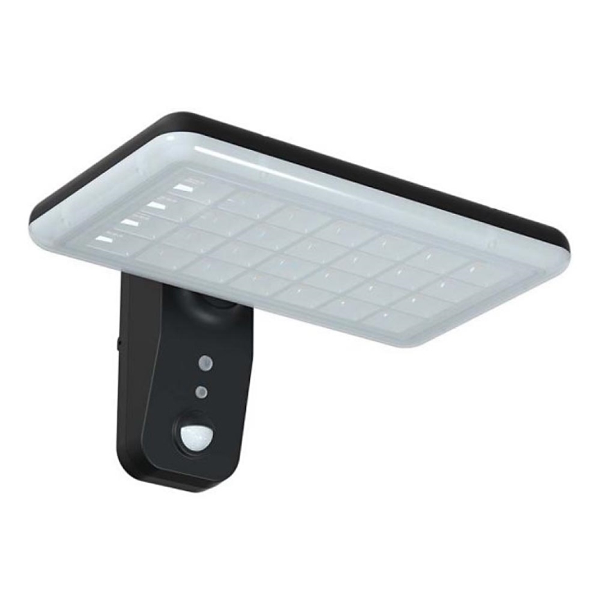 LED Solarna zidna lampa sa senzorom LED/15W/3,2V 4000K/6000K IP65 crno