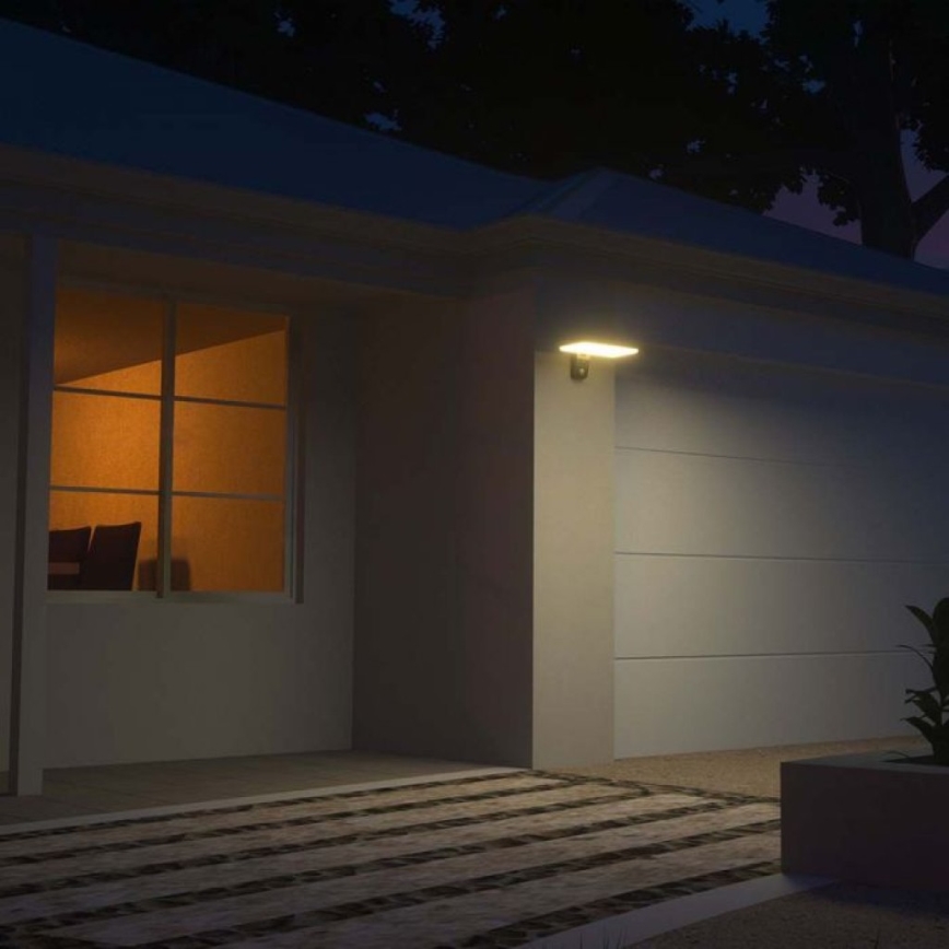 LED Solarna zidna lampa sa senzorom LED/15W/3,2V 4000K/6000K IP65 crno