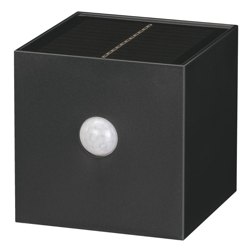 LED solarna zidna lampa sa senzorom LED/1W/3,7V 1200 mAh IP44 crna