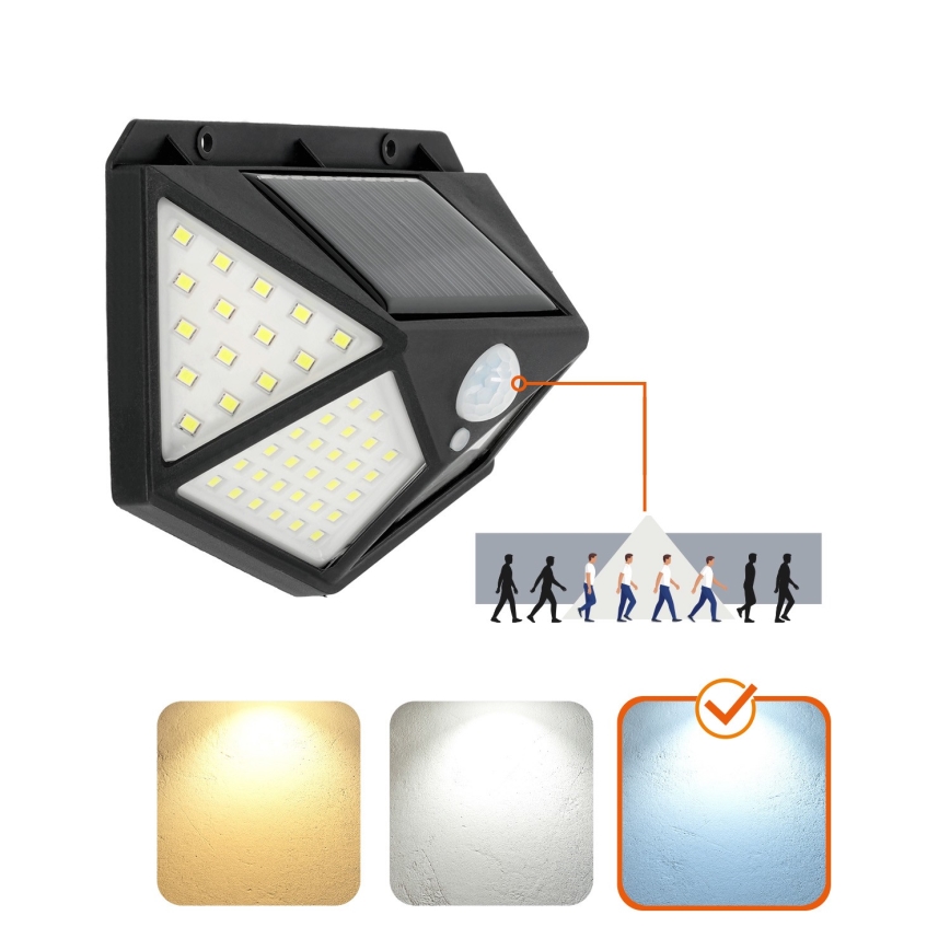 LED Solarna zidna lampa sa senzorom LED/1W/3,7V 6500K IP44