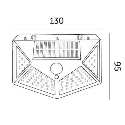 LED Solarna zidna lampa sa senzorom LED/1W/3,7V 6500K IP44