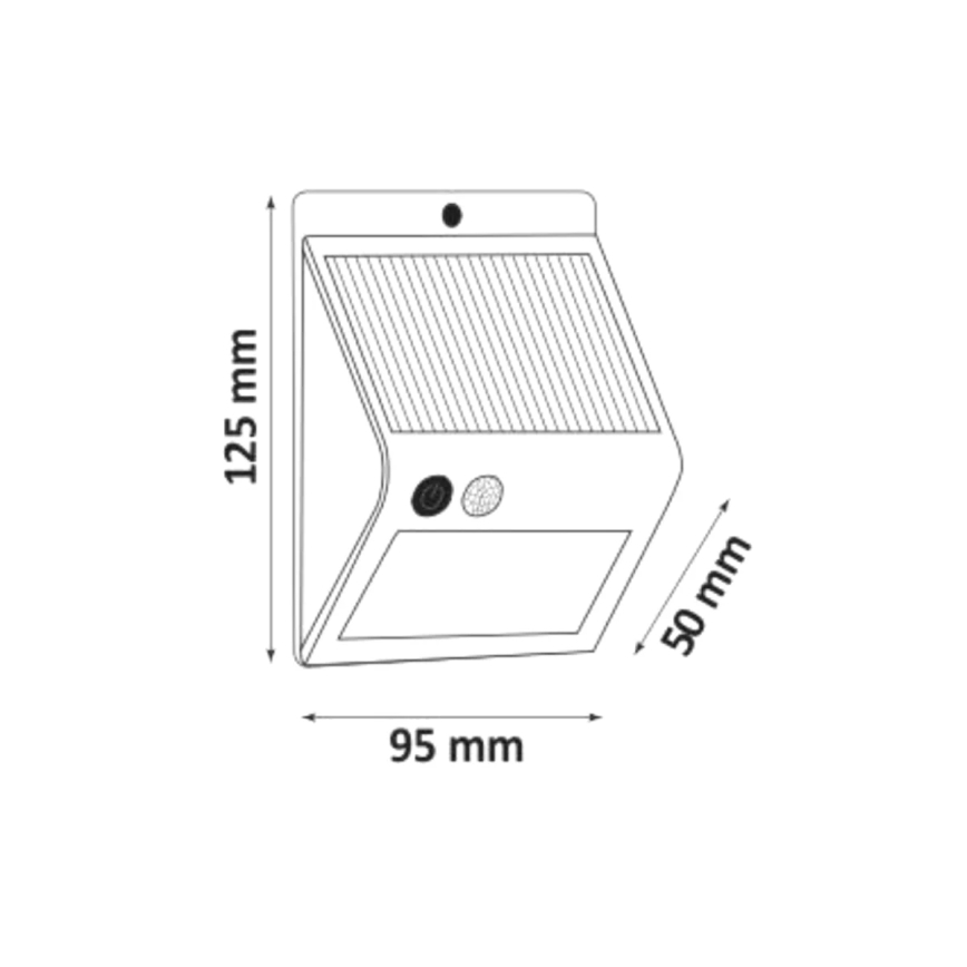 LED Solarna zidna lampa sa senzorom LED/2,2W IP44