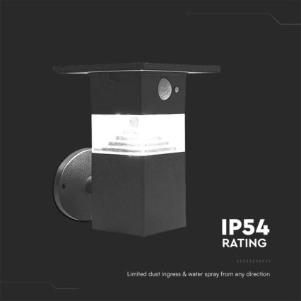 LED Solarna zidna lampa sa senzorom LED/2,5W/3,7V IP54 3000K