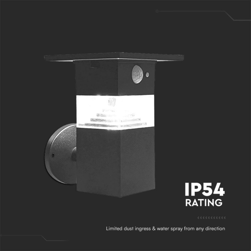 LED Solarna zidna lampa sa senzorom LED/2,5W/3,7V IP54 3000K