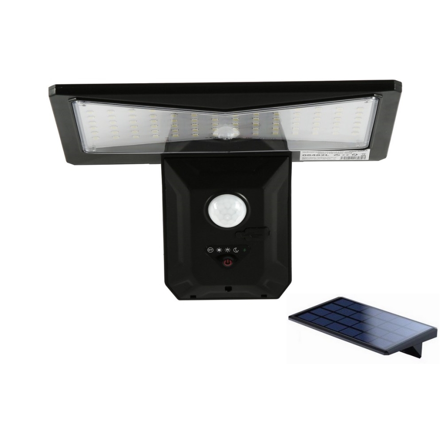 LED Solarna zidna lampa sa senzorom LED/2,6W/5,5V IP65 1800 mAh crno