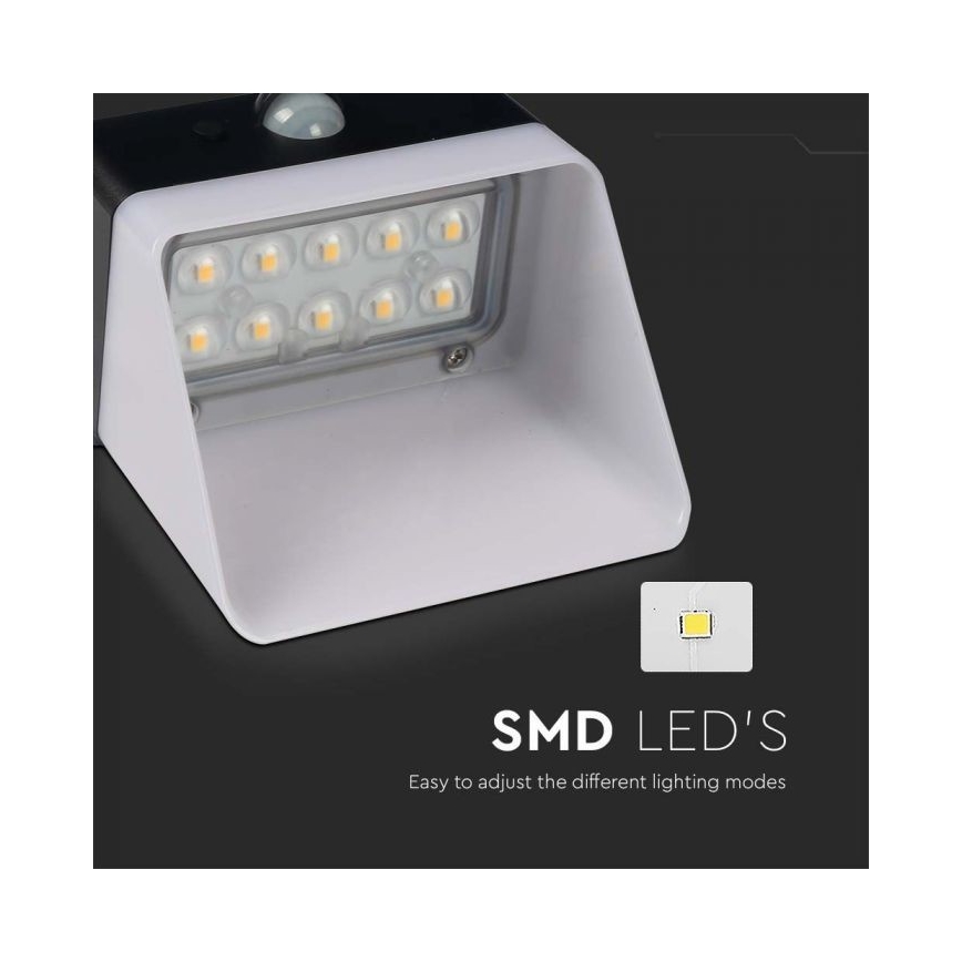 LED Solarna zidna lampa sa senzorom LED/2W/3,7V 4000K IP65