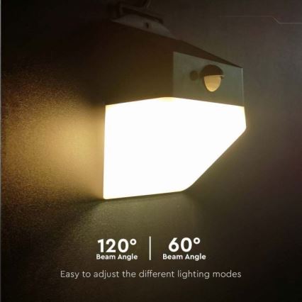 LED Solarna zidna lampa sa senzorom LED/2W/3,7V 4000K IP65