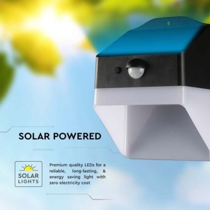 LED Solarna zidna lampa sa senzorom LED/2W/3,7V 4000K IP65