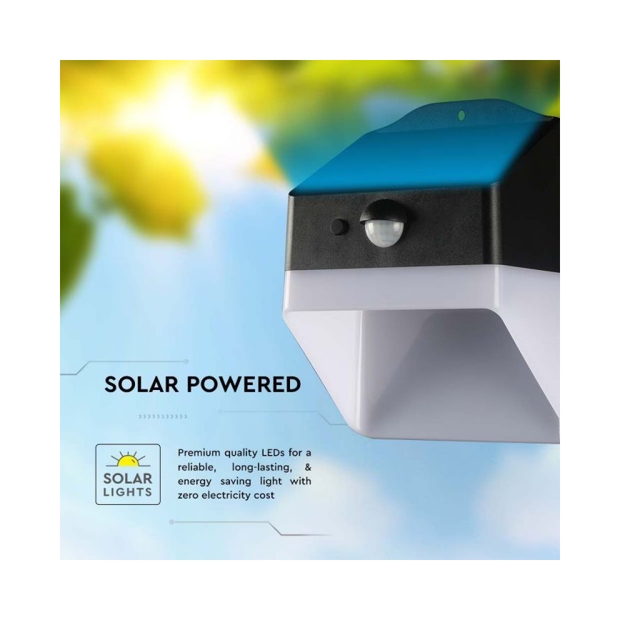 LED Solarna zidna lampa sa senzorom LED/2W/3,7V 4000K IP65
