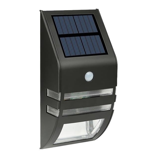 LED Solarna zidna lampa sa senzorom LED/3,7V IP44 crno