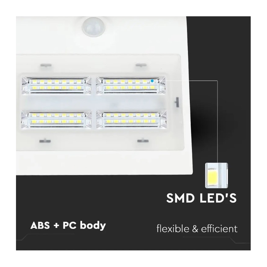 LED Solarna zidna lampa sa senzorom LED/3W/3,7V 3000/4000K IP65 bela