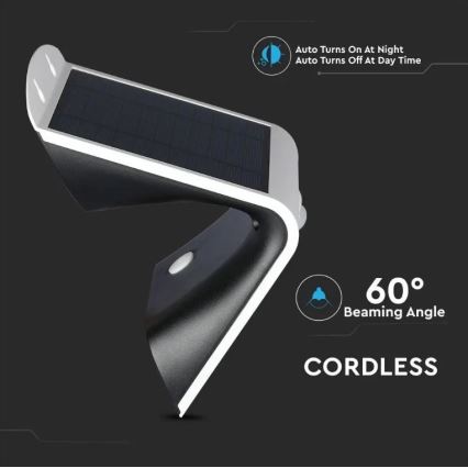 LED Solarna zidna lampa sa senzorom LED/3W/3,7V 3000/4000K IP65 bela