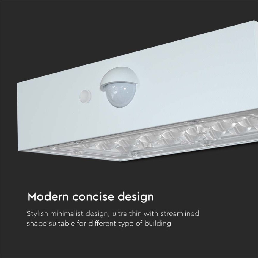LED Solarna zidna lampa sa senzorom LED/3W/3,7V 3000K/4000K IP65 bela