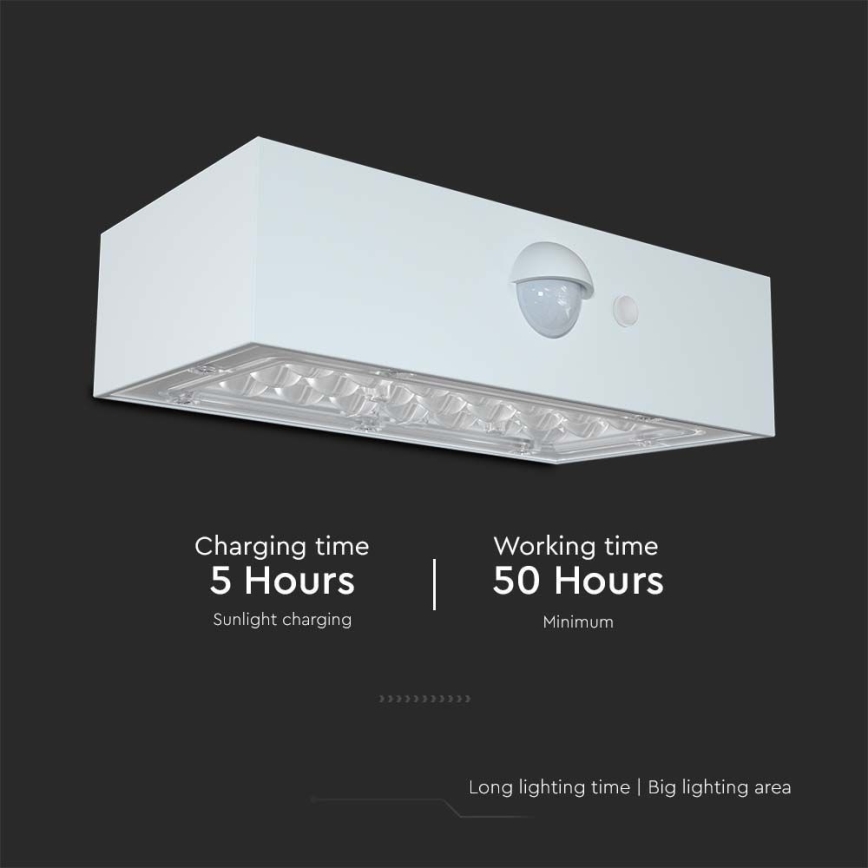 LED Solarna zidna lampa sa senzorom LED/3W/3,7V 3000K/4000K IP65 bela